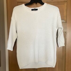Forever 21 White Crew Neck Knitted Sweater